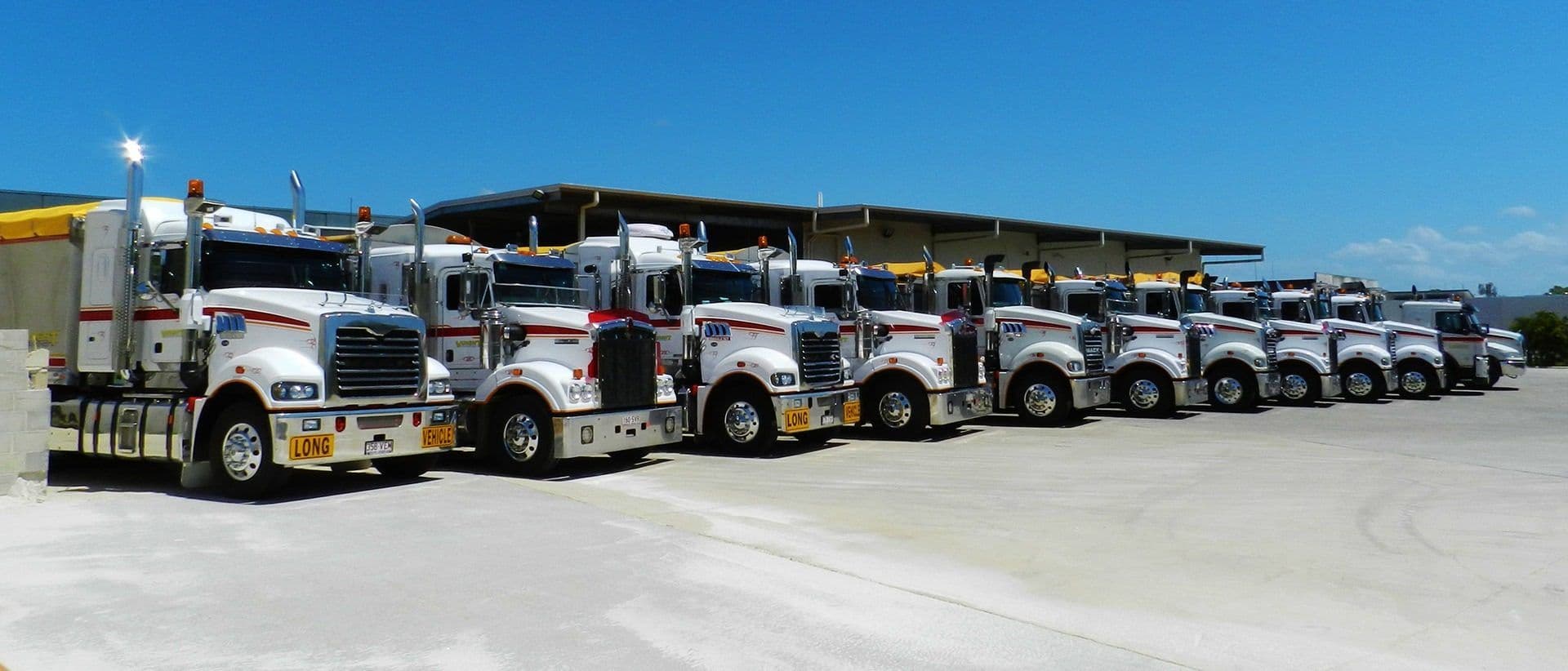 Voight Resources truck and dog fleet on the road